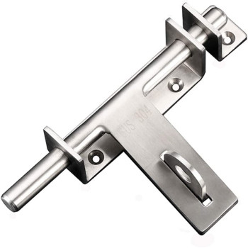dingchi Sliding Bolt Gate Latch, Safety Lock bolt Hasp, Heavy Duty 304 Stainless Steel Barrel Door Latches, with Padlock Hole, Brushed Finish