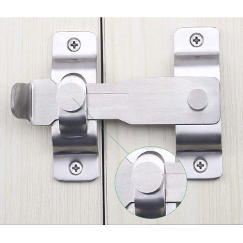 dingchi Stainless Steel Sliding Barn Door Latch Lock Locking Barns Double Doors Hasp lock for Window Cabinet Garage and Shed Flip Gate Latches Latch Safety Heavy Duty Security Barrel Bolt