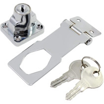 dingchi Twist Knob Keyed Locking Hasp for Small Doors, Cabinets and More, Steel, Keyed Hasp Lock in Chrome Plated, Metallics Hasp