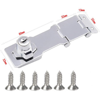dingchi Double Hinge Safety Hasp Lock in Zinc Plated, Hardened Steel Concealed Hinge Pin Hasp Keyed Lock