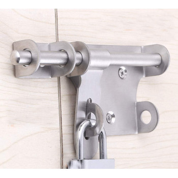 dingchi Sliding Bolt Gate Latch,Stainless Steel Latch Bolt Door Latch Lock, Bolt with Padlock Hole, Hasp Safety Clasp Hasp Barrel Bolt Sliding Latches,Stainless Steel Brushed Finish