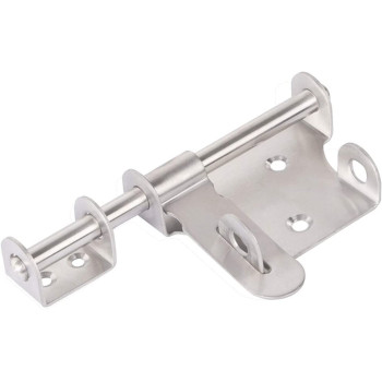 dingchi Sliding Bolt Gate Latch,Stainless Steel Latch Bolt Door Latch Lock, Bolt with Padlock Hole, Hasp Safety Clasp Hasp Barrel Bolt Sliding Latches,Stainless Steel Brushed Finish