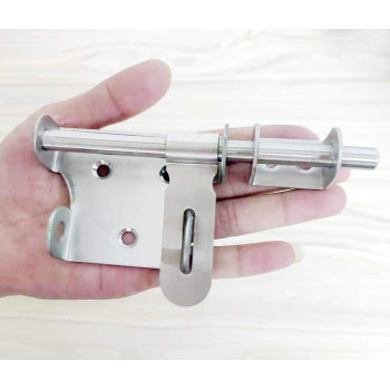 dingchi Sliding Bolt Gate Latch,Stainless Steel Latch Bolt Door Latch Lock, Bolt with Padlock Hole, Hasp Safety Clasp Hasp Barrel Bolt Sliding Latches,Stainless Steel Brushed Finish