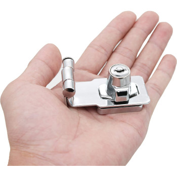 dingchi Zinc Alloy 90 Degrees Keyed Hasp Lock Twist Knob Keyed Lock Hasp for Doors Cabinet