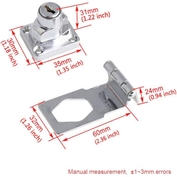 dingchi Zinc Alloy 90 Degrees Keyed Hasp Lock Twist Knob Keyed Lock Hasp for Doors Cabinet