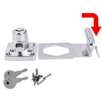 dingchi Zinc Alloy 90 Degrees Keyed Hasp Lock Twist Knob Keyed Lock Hasp for Doors Cabinet