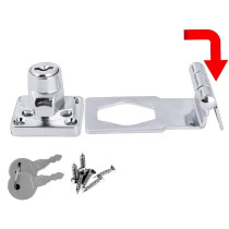 dingchi Zinc Alloy 90 Degrees Keyed Hasp Lock Twist Knob Keyed Lock Hasp for Doors Cabinet
