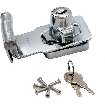 dingchi Zinc Alloy 90 Degrees Keyed Hasp Lock Twist Knob Keyed Lock Hasp for Doors Cabinet