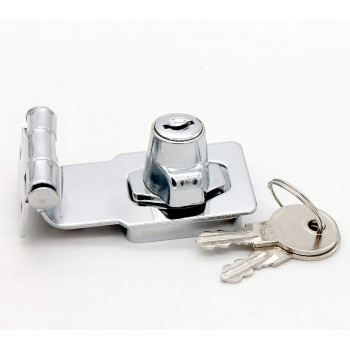 dingchi Zinc Alloy 90 Degrees Keyed Hasp Lock Twist Knob Keyed Lock Hasp for Doors Cabinet