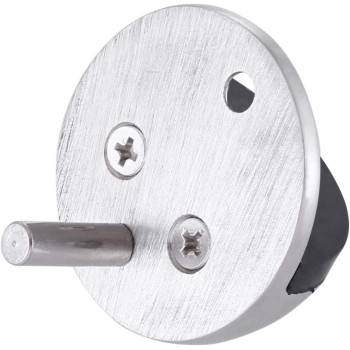 Dorfit Stainless Steel SUS 304 Floor Mounted Door Stopper Half Round Moon with Black Rubber Padding - DTDS001