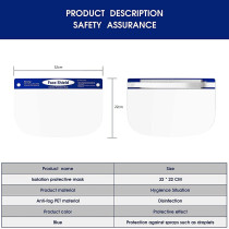 5-Pack Face Shield,Adjustable Anti-Fog Dental Full Face Shield with Protective Clear Film Elastic Band and Comfort Sponge