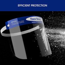 5-Pack Face Shield,Adjustable Anti-Fog Dental Full Face Shield with Protective Clear Film Elastic Band and Comfort Sponge