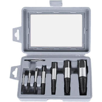 Everpert 8pcs Steel Damaged Screw Extractor Drill Bit Guide Set Broken Bolt Remover