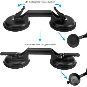 FCHO Glass Suction Cups Heavy Duty Aluminum Handle Glass Holder Hooks to Lift Large Glass/Moving Glass/Pad for Lifting/ Dent Fixer