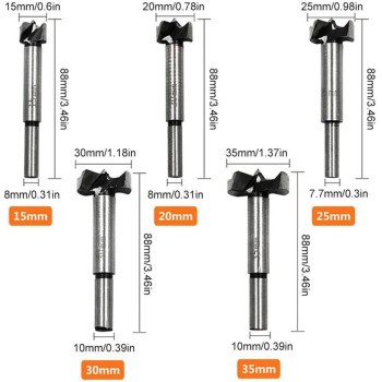 Foonee Forstner Drill Bit Set For Wood, Foonee 16Pcs/5Pcs 15-35mm High Carbon Steel Woodworking Boring Hinge Hole Saw Cutter Tool For Wood Plastic Plywood