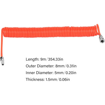 Fournya Recoil Air Hose, Flexible Air Compressor Accessories, for Cleaning Dedusting