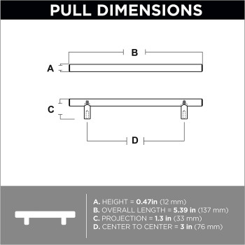 Franklin Brass BAR076Z-FB-B Bar 3 Inch Cabinet Pull, 3" (76mm), Matte Black, 10 Pack