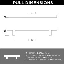 Franklin Brass BAR096Z-CZ-B Bar Cabinet Pull, 3-3/4" (96mm), Champagne Bronze, 10 Count (Pack of 1)