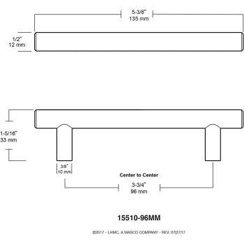 Franklin Brass BAR096Z-FB-B Bar 3-3/4 Inch Cabinet Pull, 3-3/4" (96mm), Matte Black