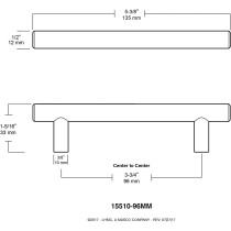 Franklin Brass BAR096Z-FB-B Bar 3-3/4 Inch Cabinet Pull, 3-3/4" (96mm), Matte Black