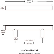 Franklin Brass P15510K-SS-B Bar Pull, 3" (76mm) Center, Brushed Steel, 25 Pack