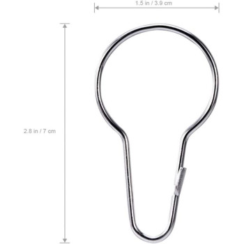 GARNECK 60Pcs Shower Curtain Hooks Rings Metal Shower Curtain Hooks for Bathroom Shower Rod Curtains