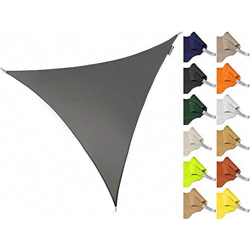 GEBIN Triangle Water Resistant Garden Patio Sun Shade Sail Canopy, Outdoor Terrace Paddock Party UV Protection Waterproof Sunscreen (Grey,2x2x2m)