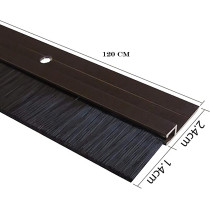 120 Cm (1.2 Meter) Brown Door Bottom brush Seal Aluminium,with 4 pcs screws Home door safety protection