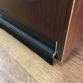 120 Cm (1.2 Meter) Brown Door Bottom brush Seal Aluminium,with 4 pcs screws Home door safety protection