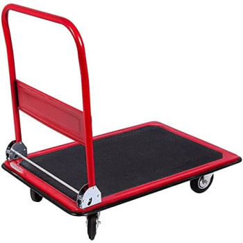 300Kgs Platform Trolley Red Taiwan Hardwareuae