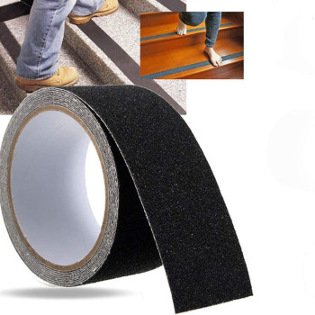 5M Roll of Anti Slip Tape Stickers for Stairs Decking Strips For Stair Floor Bathroom Self Adhesive(Black)