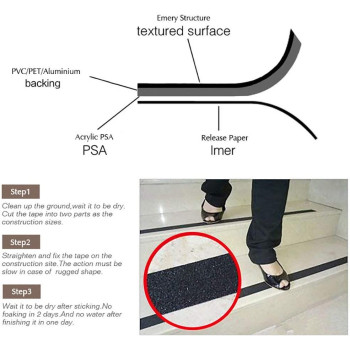 5M Roll of Anti Slip Tape Stickers for Stairs Decking Strips For Stair Floor Bathroom Self Adhesive(Black)