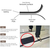 5M Roll of Anti Slip Tape Stickers for Stairs Decking Strips For Stair Floor Bathroom Self Adhesive(Black)