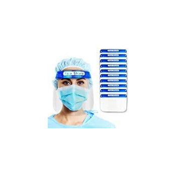 5pcs 3M Adhesive Safety Face Shield Full Protection Cap Wide Visor Resistant Spitting Anti-Fog Lens, Lightweight Adjustable Transparent Face Shield for Men Women (5 PCS) HARDWAREUAE