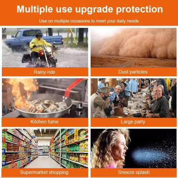 5pcs 3M Adhesive Safety Face Shield Full Protection Cap Wide Visor Resistant Spitting Anti-Fog Lens, Lightweight Adjustable Transparent Face Shield for Men Women (5 PCS) HARDWAREUAE