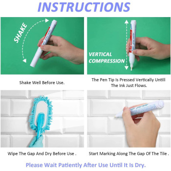 Grout Tile Pen Rejuvenate Grout Restorer Pen Renew Repair Marker for Tile Wall Floor Outus (Beige)
