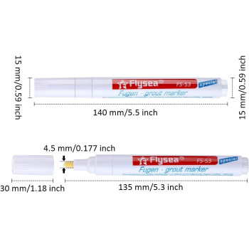 Grout Tile Pen Rejuvenate Grout Restorer Pen Renew Repair Marker for Tile Wall Floor Outus (White)