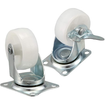 PP Nylon Dual Roller Bearing Universal Swivel 2in 50mm Castor Wheel For Platform Trolley Chair (White,4 Pieces,25kg)