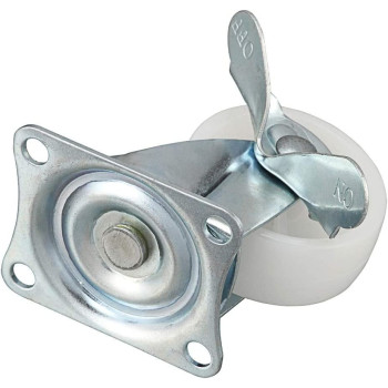 PP Nylon Dual Roller Bearing Universal Swivel 2in 50mm Castor Wheel For Platform Trolley Chair (White,4 Pieces,25kg)