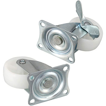 PP Nylon Dual Roller Bearing Universal Swivel 2in 50mm Castor Wheel For Platform Trolley Chair (White,4 Pieces,25kg)