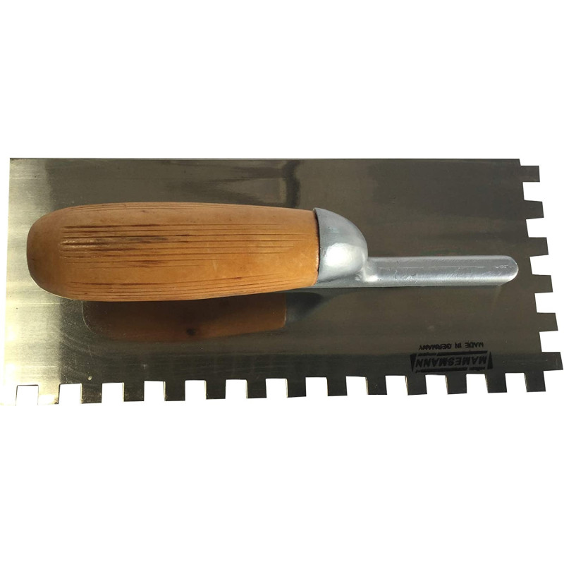 Steel Teeth Trowel Wooden Handle 10mm Mamesmann Germany