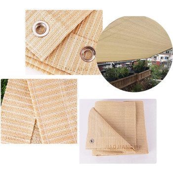 GHHZZQ Balcony Privacy Screen, Permeable Balcony Cover, Sunblock Shade Cloth, Sun Shade Sail for Pool Pergola Swimming Pool (Color : Beige, Size : 3x3m)