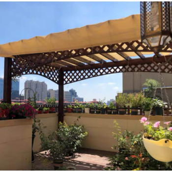 GHHZZQ Balcony Privacy Screen, Permeable Balcony Cover, Sunblock Shade Cloth, Sun Shade Sail for Pool Pergola Swimming Pool (Color : Beige, Size : 3x3m)