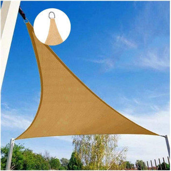 GHHZZQ Perfect for Outdoor Shade Sail Shade Net Taped Edge with Grommets Backyard Greenhouse Barn (Color : Beige, Size : 3x3x3m)