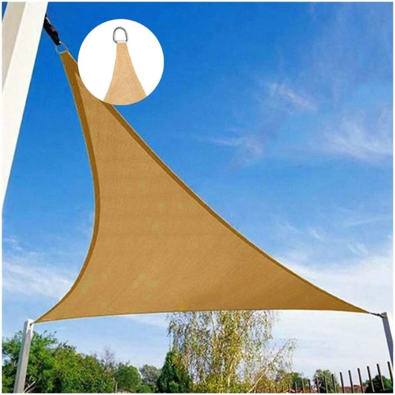 GHHZZQ Perfect for Outdoor Shade Sail Shade Net Taped Edge with Grommets Backyard Greenhouse Barn (Color : Beige, Size : 3x3x3m)