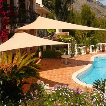 GHHZZQ Perfect for Outdoor Shade Sail Shade Net Taped Edge with Grommets Backyard Greenhouse Barn (Color : Beige, Size : 3x3x3m)