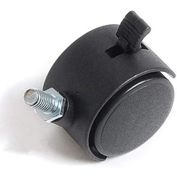Gizhome 4 Pack 2 Inch Nylon Plastic Replacement Caster Swivel Furniture Wheels Floor Protecting Office Chair Swivel Caster Threaded Stem with Brake Black