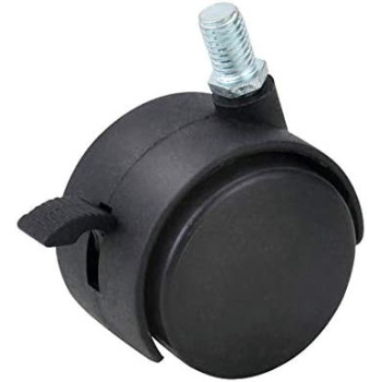 Gizhome 4 Pack 2 Inch Nylon Plastic Replacement Caster Swivel Furniture Wheels Floor Protecting Office Chair Swivel Caster Threaded Stem with Brake Black
