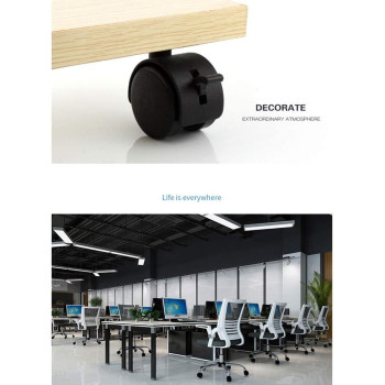 Gizhome 4 Pack 2 Inch Nylon Plastic Replacement Caster Swivel Furniture Wheels Floor Protecting Office Chair Swivel Caster Threaded Stem with Brake Black