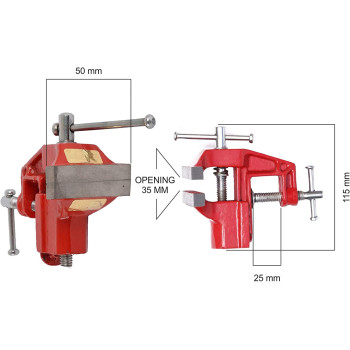Globus Cast Iron Baby Vice- (50 mm, Red)